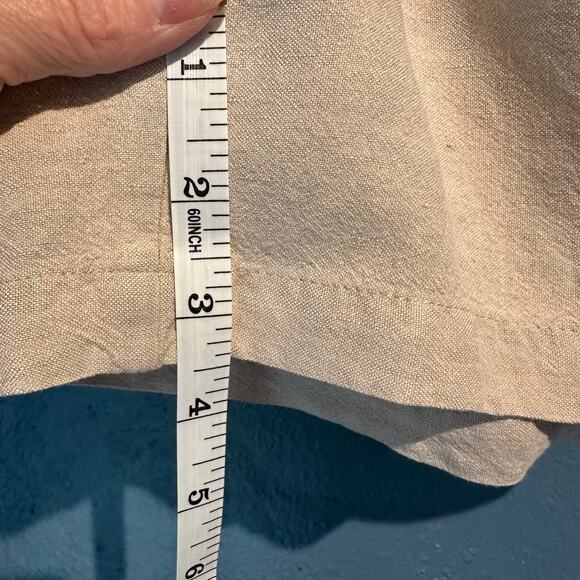 Loft Linen Blend Light Khaki Pull On Shorts Micro Mini Short Size XL Pockets - Picture 5 of 8